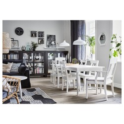 Фото4.Стул INGATORP с подлокотниками, белый, Nordvalla бежевый 902.462.91 IKEA
